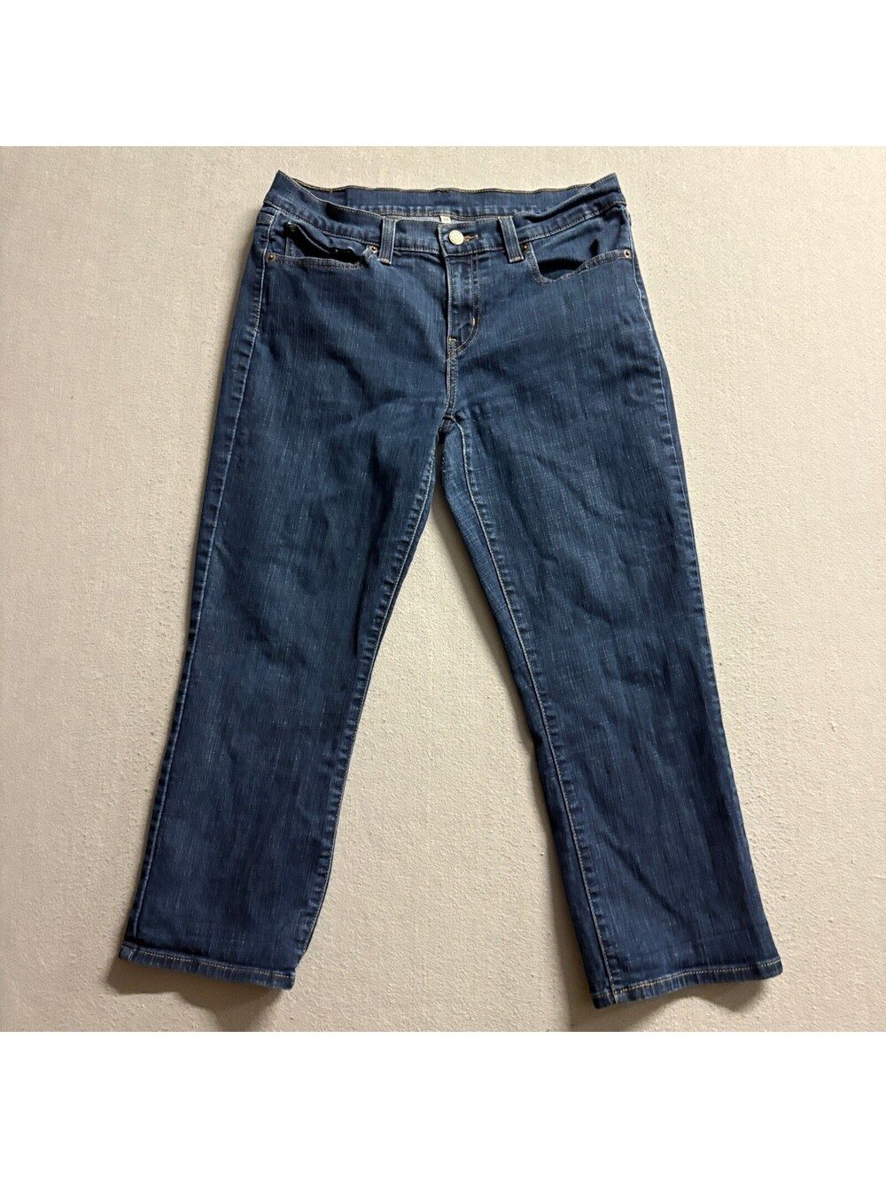 Levis 515 Bootcut Jeans Womens 28 Blue Denim Medium Wash Mid Rise Crop Stretch